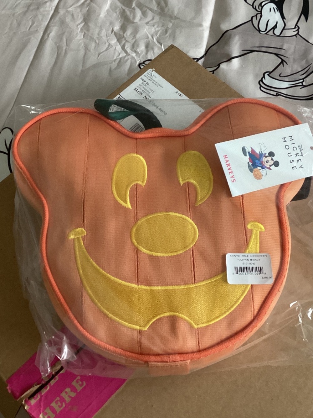 Harveys Disney Convertible Crossbody Pumpkin Mickey NWT